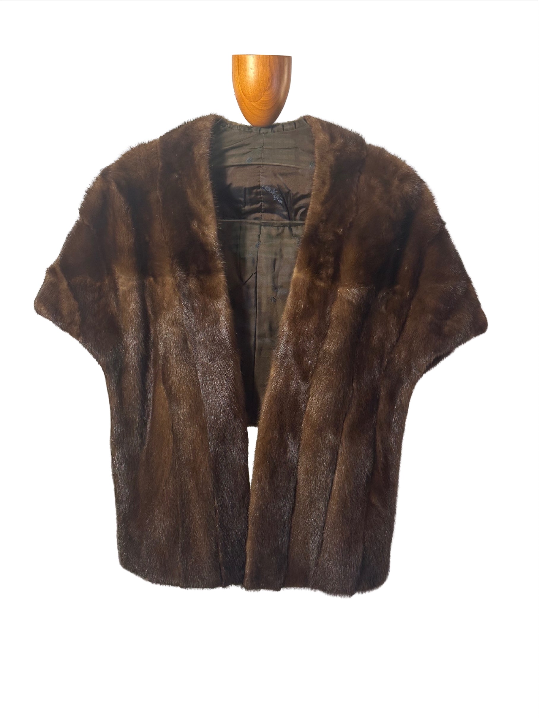 Dark Brown Mink Fur Cape